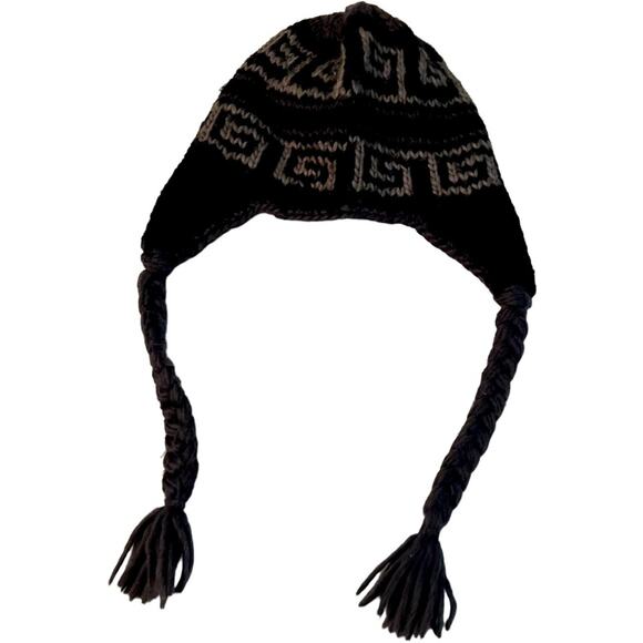 The North Face Hat Womens Ski Aztec Braided Tassel Winter Wool - Picture 1 of 4